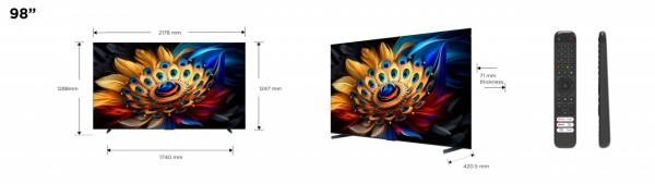 Televisor TCL 4K 98 QLED Pro con Google TV y game Master 3.0 98C655