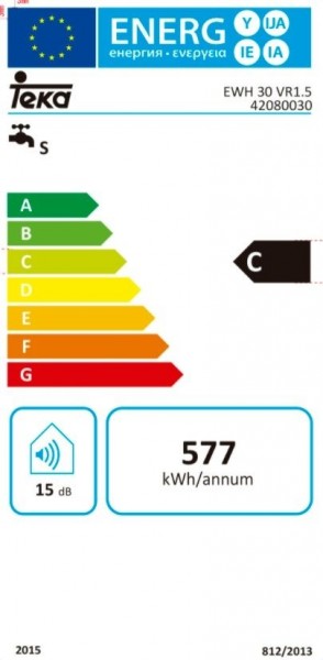 Termo Eléctrico Teka EWH30C 30L Vertical 1500W Clase C Seguro y Compacto