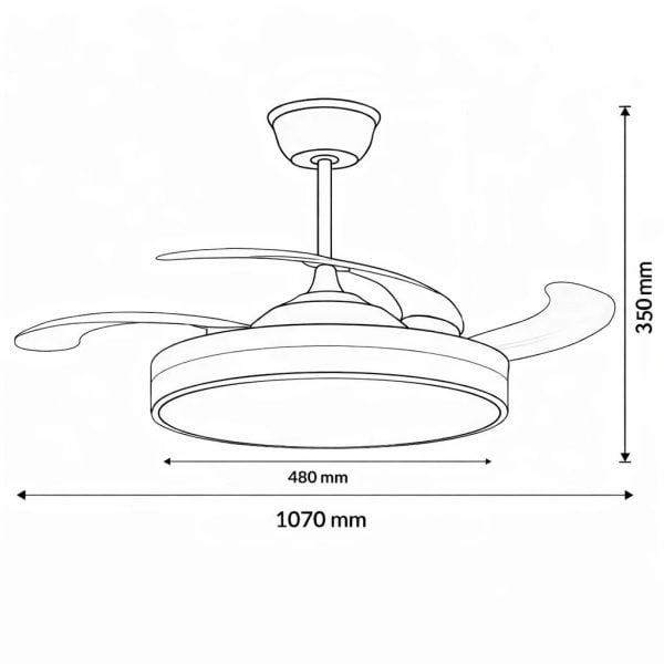 Ventilador de Techo DC Guerrero 44W Blanco 107 cm LED 4900Lm con Mando