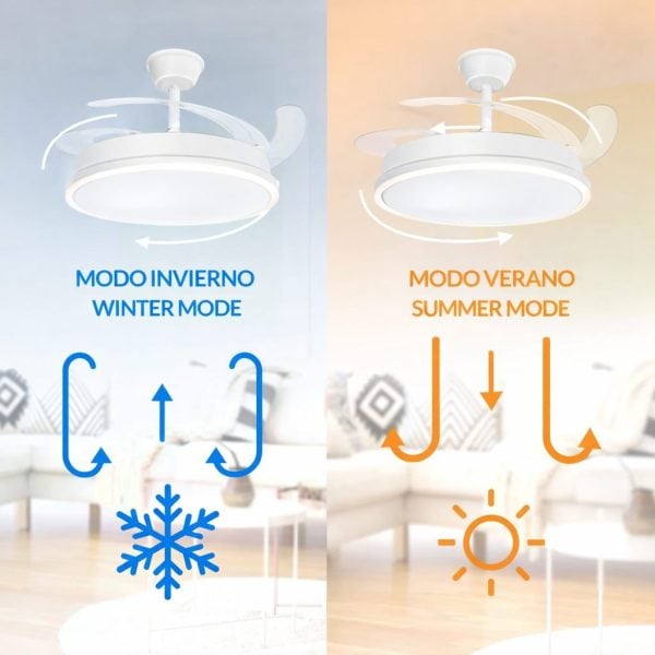 Ventilador de Techo DC Guerrero 44W Blanco 107 cm LED 4900Lm con Mando