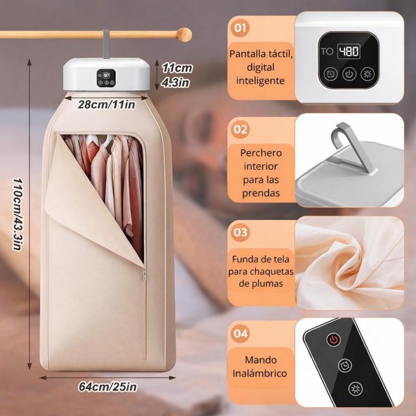 Secadora AirDry Portátil - Ropa seca en minutos, sin instalación