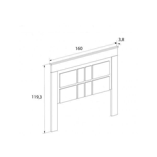 Cabecero de cama 160cm Modelo Chellén Cambria-Blanco