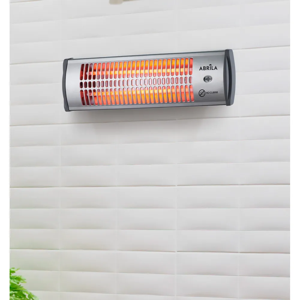 Estufa de Cuarzo Tioman 1200W Negro/Plata con 2 Potencias y Cadena de Tiro