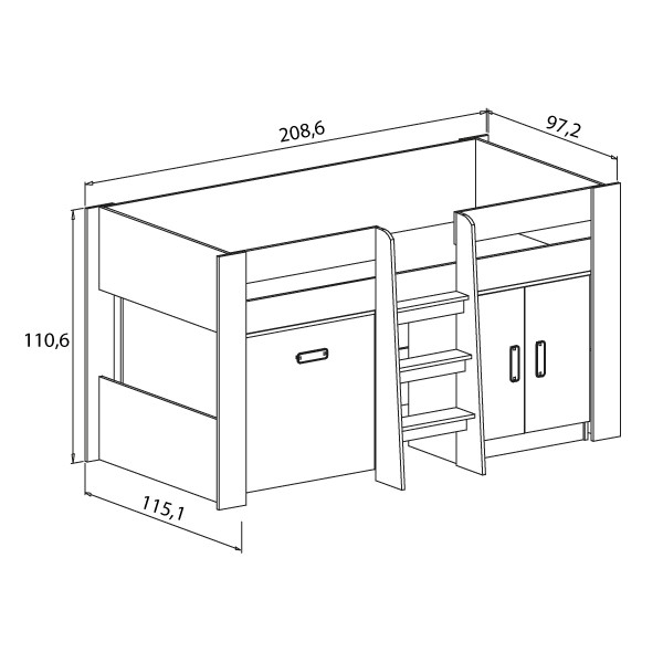 Cama block con mesa estudio Donald