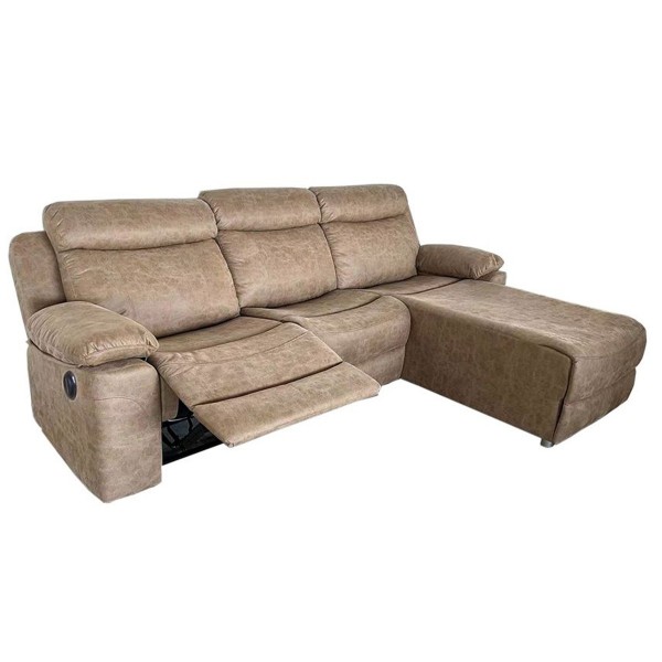 Chaiselongue Menfis Derecho 2 Relax Eléctricos Nolia Piedra 276 cm