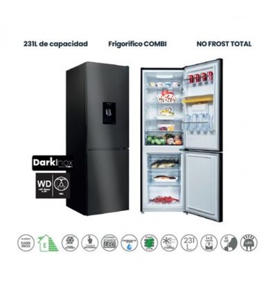 Frigorífico Combi Infiniton FGC-236WC70DEK 231L 170cm Total No Frost Dark Inox