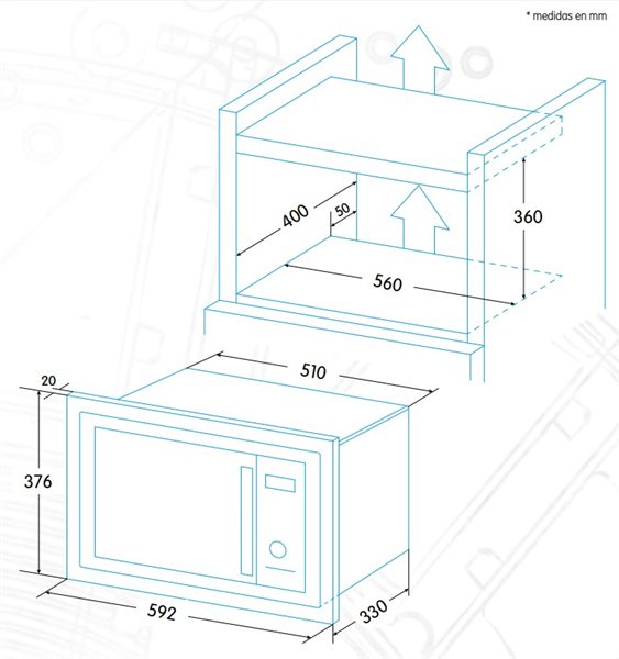 Microondas integrable Edesa EMW2020IGX Inox 20 Litros