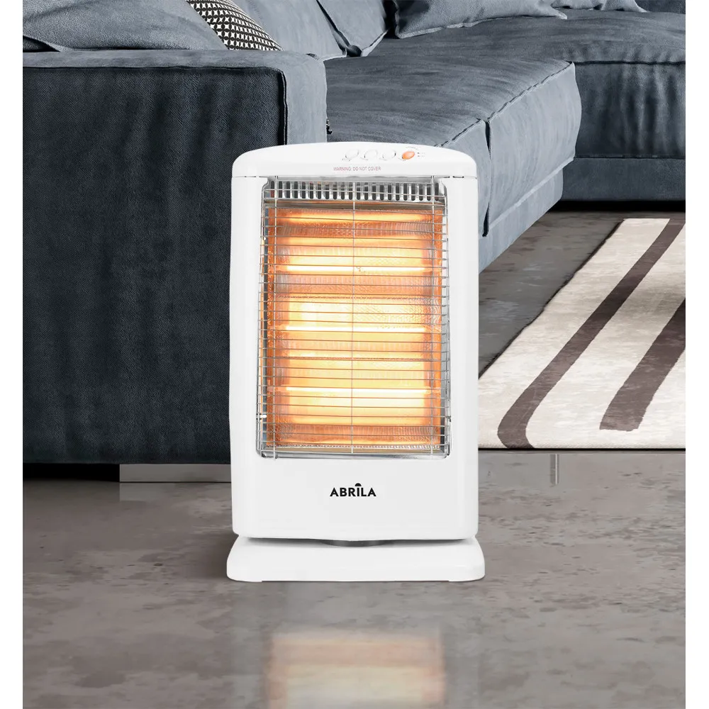 Estufa Eléctrica Candente 1200W Blanca Oscilante con 3 Potencias y Sistema Antivuelco