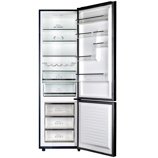 Frigorífico Combi Infiniton FGC228BG cristal Negro 200 x 60cm No Frost E