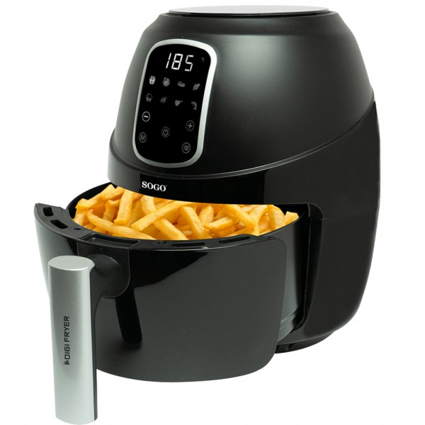 FREIDORA DE AIRE SOGO SS10805 3,5L NEGRA SIN ACEITE 1400W PANTALLA DIGITAL CONTROL TACTIL