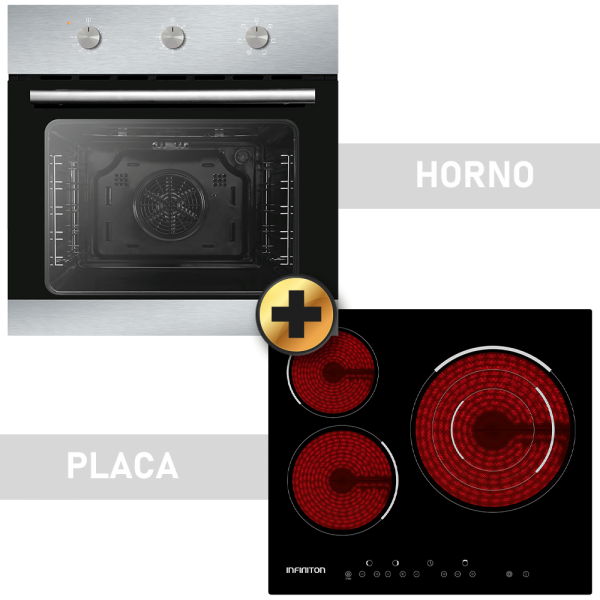 Kit Horno + Vitrocerámica Infiniton HV-6FBV3F 