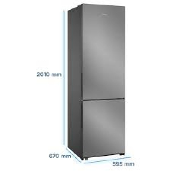 Frigorífico Combi Midea MDRB600MME46 370L No Frost Clase E 201x60cm Inox con Cajón 0ºC