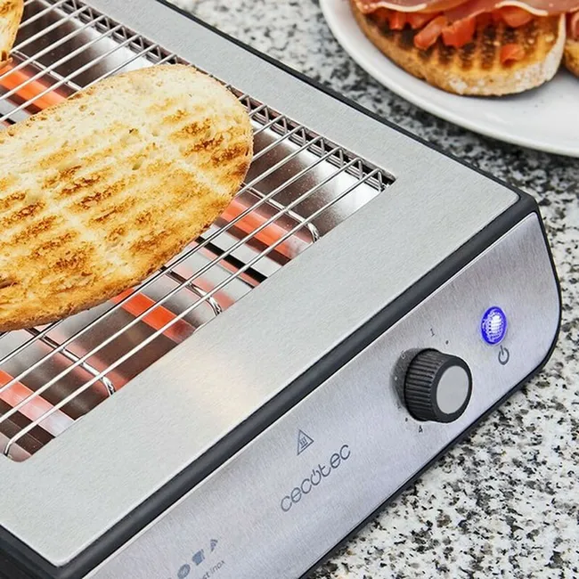 Tostador Cecotec Turbo EasyToast Inox 900W Horizontal Acero Inoxidable