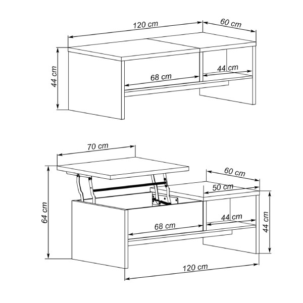 Mesa centro elevable Europa