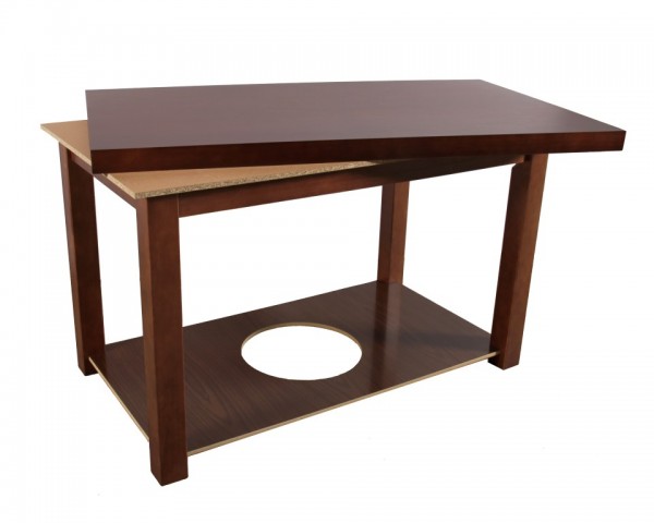 Mesa Camilla Rectangular Doble Tapa
