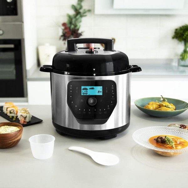 Olla GM H Deluxe Cecotec 6L Programable 24h con Báscula y Tapa Advance