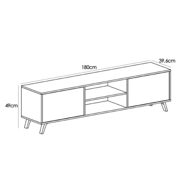 Composicion Aplilable 180cm Modelo Soto Ambiente 4C Blanco y Roble