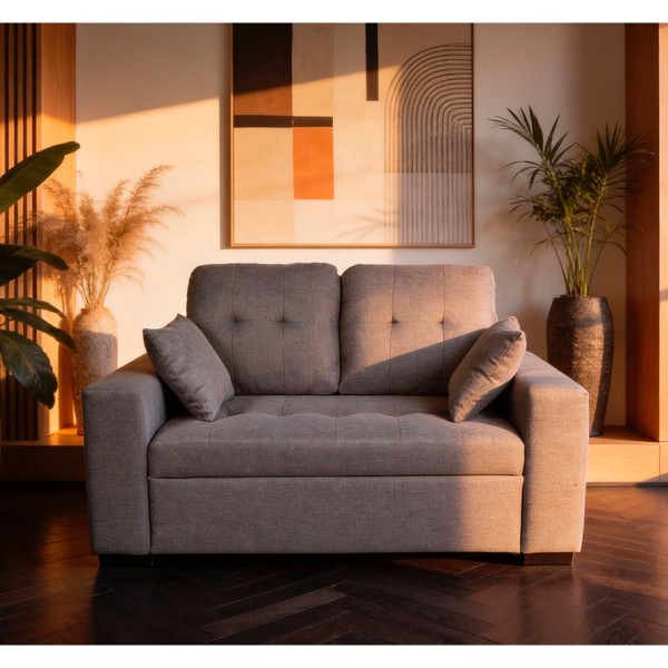 Sofá 2 Plazas Egeo Malmo Gris 140 cm Diseño Moderno