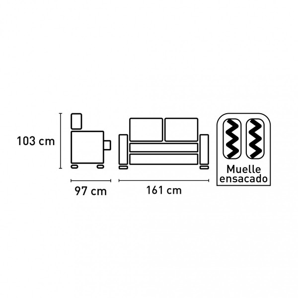 Sofá 2 Plazas Relax Eléctrico Troya Beige 161 cm