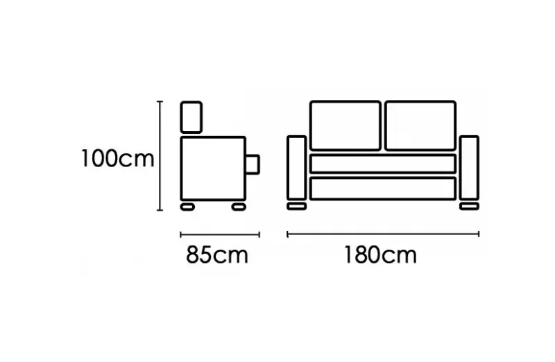 Sofá 3 Plazas Ruben Magnol Cemento 180 cm Microfibra Gris