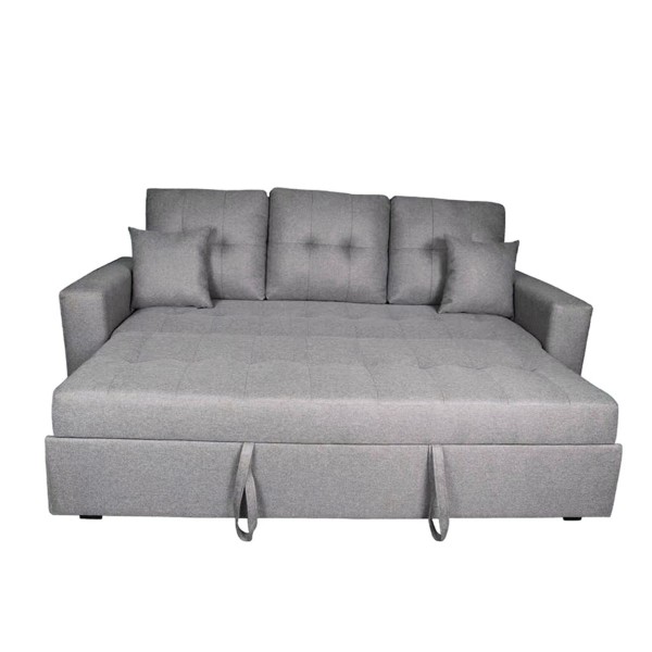 Sofá Cama Senra Malmo Gris 210 cm Apertura Frontal Extraíble