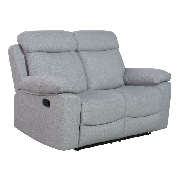 Sofá 2 Plazas Relax Manual Olimpo Tela Rama Gris