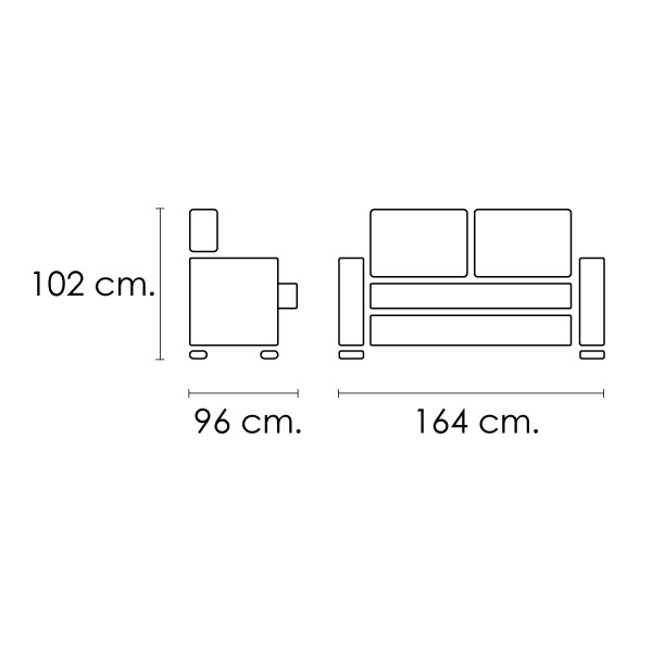 Sofá 2 Plazas Relax Manual Olimpo Tela Rama Gris