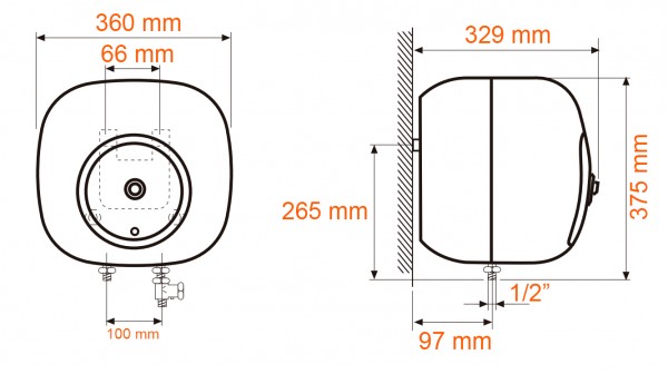 Termo eléctrico Cointra TNC15, 15 L, 1200 W, Vertical, B