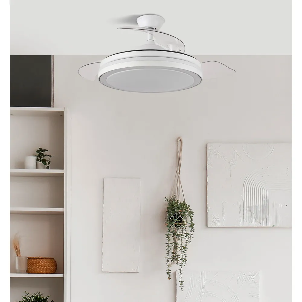 Ventilador Dc Esparta Maxi 80w 10255lm Blanco 132d 5asp 3000-4000-6000k Remoto+temporizado
