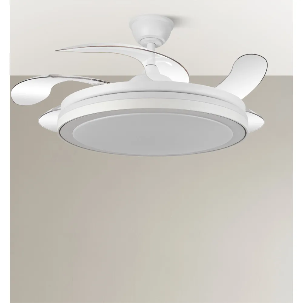 Ventilador Dc Esparta Maxi 80w 10255lm Blanco 132d 5asp 3000-4000-6000k Remoto+temporizado