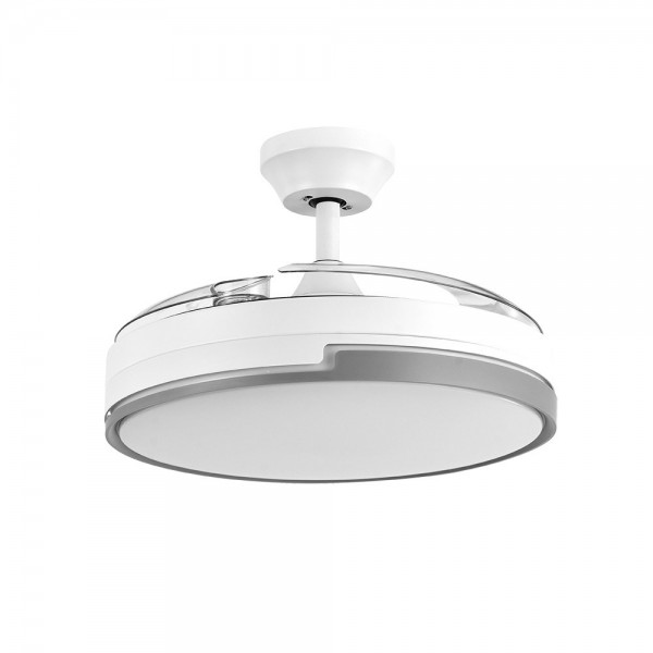 Ventilador DC 72w Olimpia Blanco/gris 3Aspas Transp. 107d 6Vel. 7200lm 3000-4500-6000k