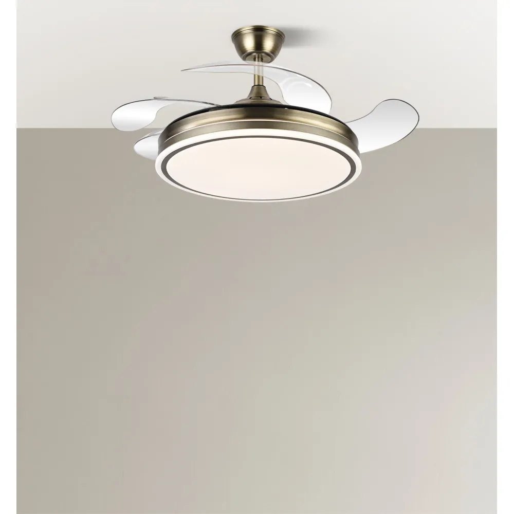 Ventilador DC Bayomo Cuero 59W LED 6980Lm 107cm con Mando, Temporizador y 6 Velocidades