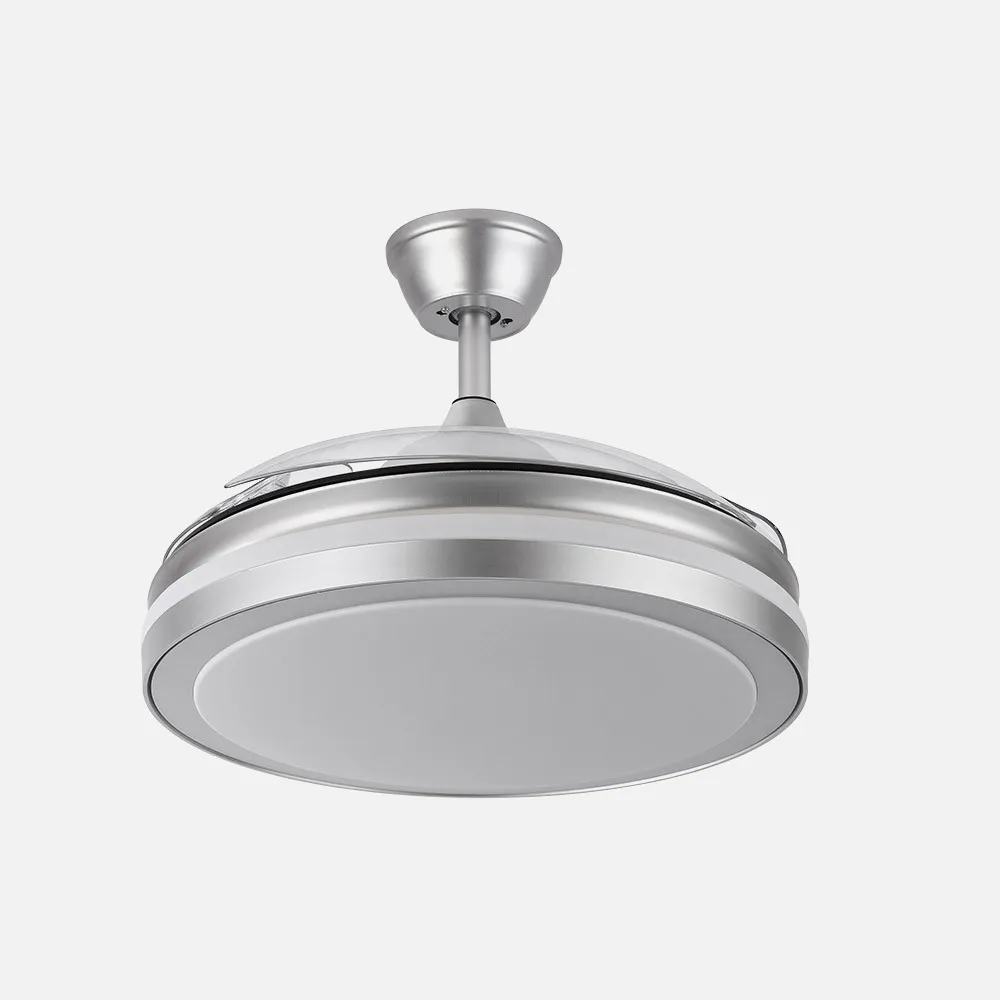 Ventilador Dc Esparta Plus 72w 6120lm Plata 107d 3aspas Desp.3000-4000-6000k Remoto+ Tempo
