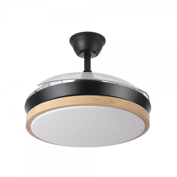 Ventilador de Techo Dc 72w Olimpia Negro/madera 3aspas 107d 6vel. 7200lm 3000-4500-6000k