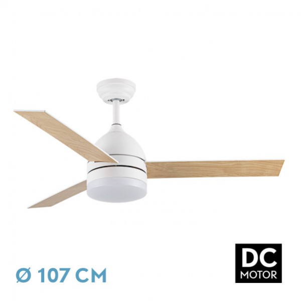 Ventilador Dc Legio 26w Blanco 3aspas Blanco/haya 107d 2950lm 3000-4000-6000k 