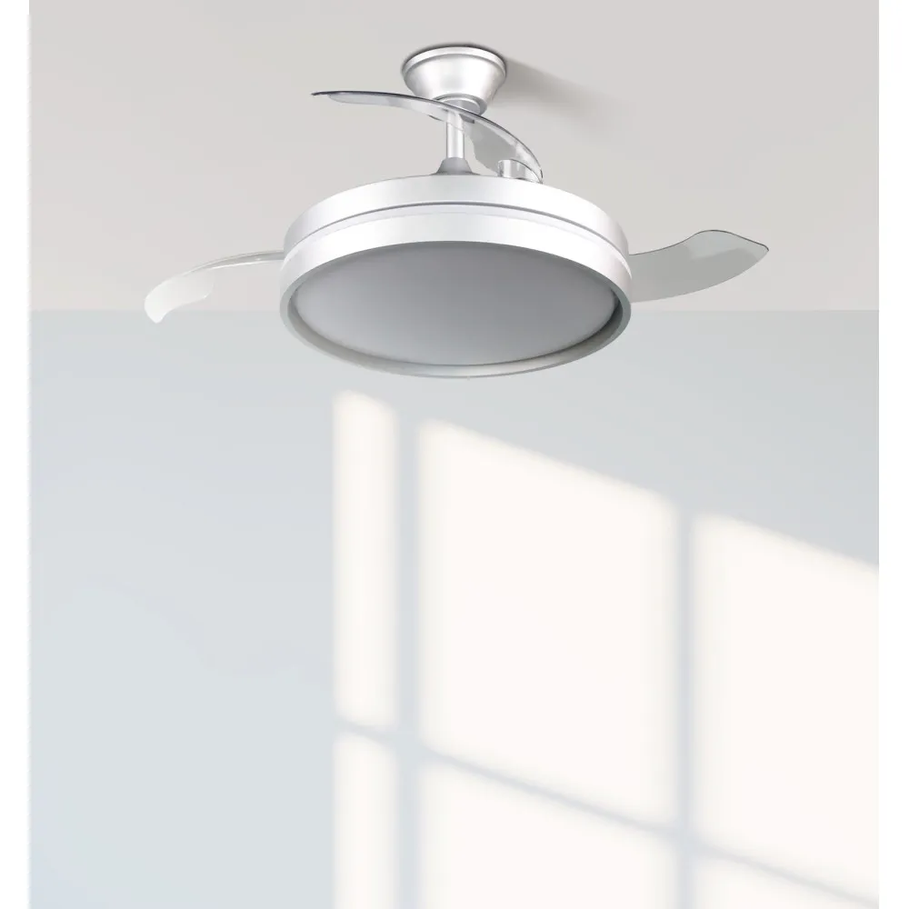 Ventilador Dc Mandarin Plata 72w 3aspas 108d Reg.intensidad 7200lm 3000-4000-6500k