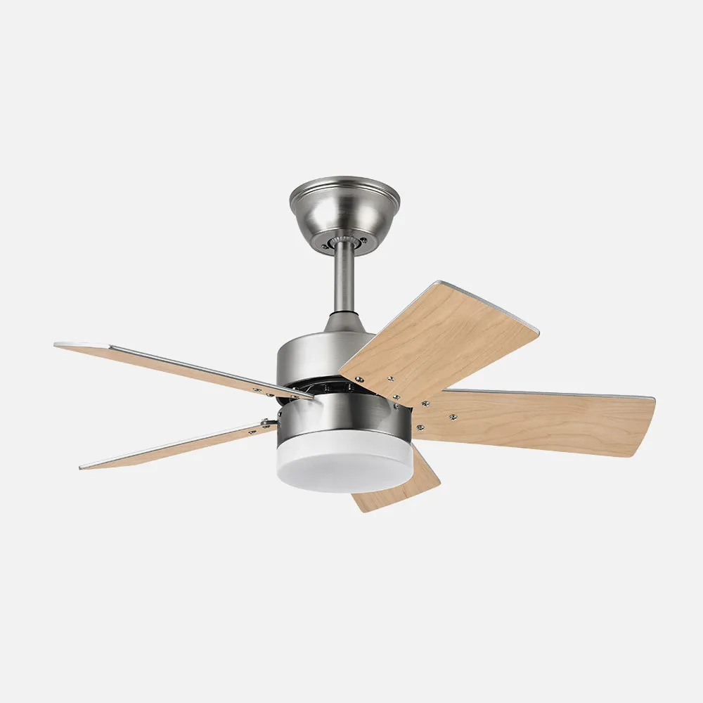 Ventilador DC Marta Níquel LED 76 cm 5 Aspas Reversibles con Mando