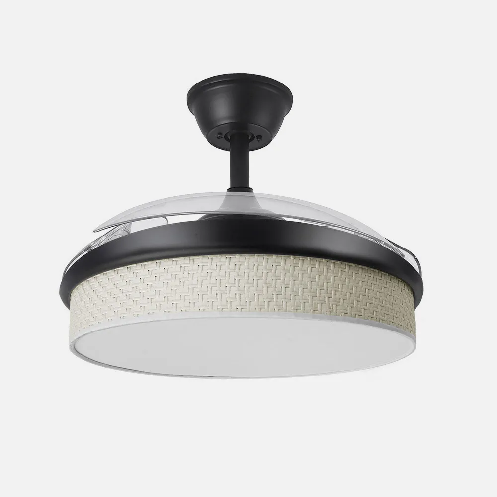 ​Ventilador Dc Moda 72w Negro/cañizo Blanco 108d 3aspas 7200lm 3000k,4000k,6000k