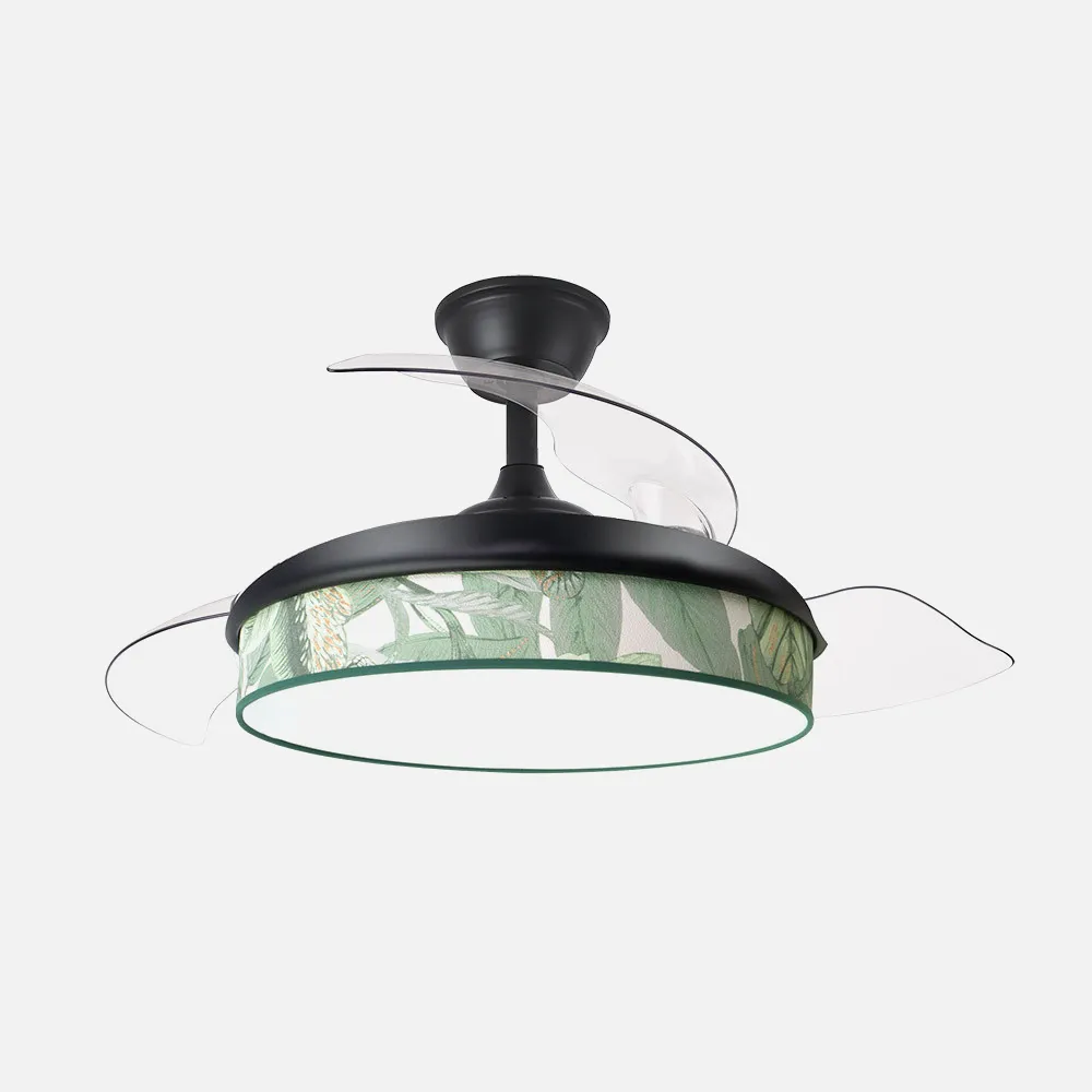 Ventilador Dc Moda 72w Negro/hoja Verde 108d 3aspas 7200lm 3000k,4000k,6000k 