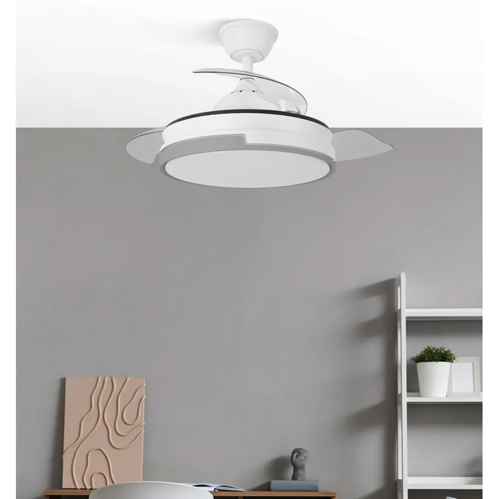 Ventilador Dc Papiro Mini 59w Blan/gris 3asp.91d 6980lm 