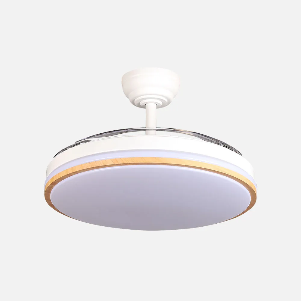 Ventilador DC Relámpago 60W Blanco/Haya 107cm LED 6980Lm con Mando