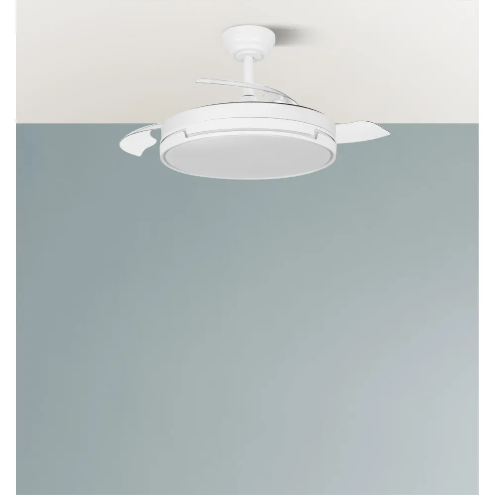 Ventilador Dc Papiro Mini 59w Blanco 3aspas desp. 91d 6980lm 3000k,4000k,6000k 
