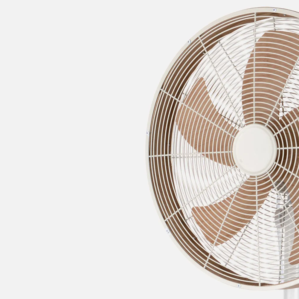Ventilador De Pie Alcañiz Blanco haya 3 vel 50w 5 aspas Oscilante Y Rotatorio Regx45x37cm