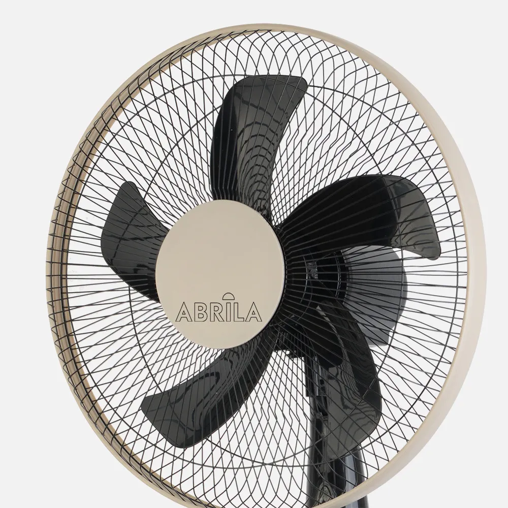 Ventilador De Pie Belmonte Negro/beis 3 Vel.45w 5aspas Orientable, Fijo y Rotatorio Regx43