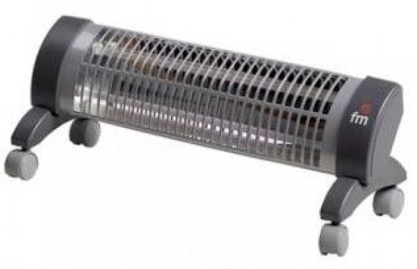 Estufa de Cuarzo FM 2302R 1200W con Ruedas y Sistema Antivuelco