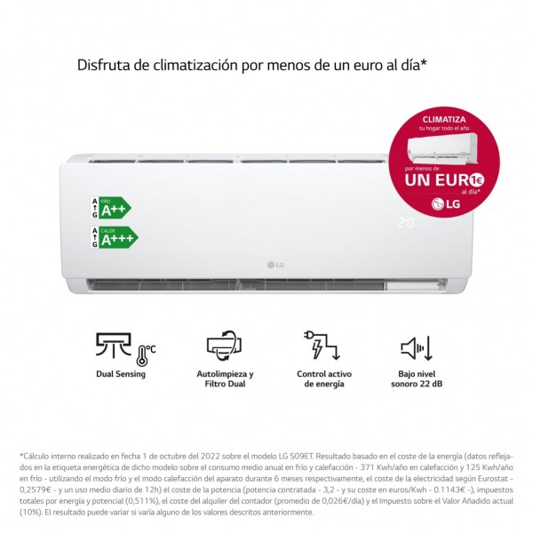 Aire acondicionado LG Eco Dual inverter ECOLG12SET 3400 Frigorias