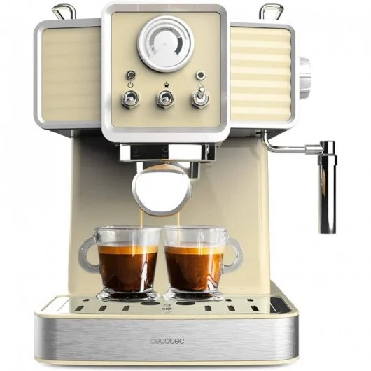 Cafetera espresso vintage de 20 bares y 1350 W con thermoblock y vaporizador