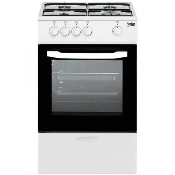 Cocina de gas butano BEKO CSG42009DW 4 quemadores + Horno con grill  Blanco