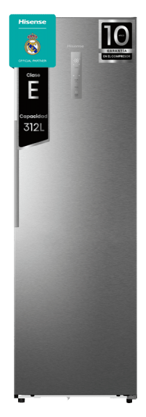 Congelador Vertical Hisense FT3K310SAIE 312L No Frost Inox Clase E WiFi Silencioso
