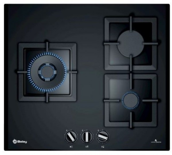 Encimera cristalgas Balay 3ETG663HN Negro 3 zonas